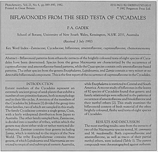 Phytochemistry: cycadales article